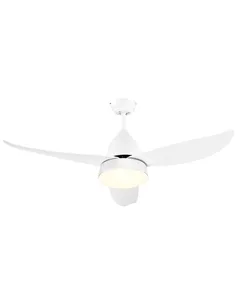 HOMCOM Reversible Ceiling Fan with Light, 3 Blades Indoor Modern Mount White LED Lighting Fan with Remote Controller, for Bedroo