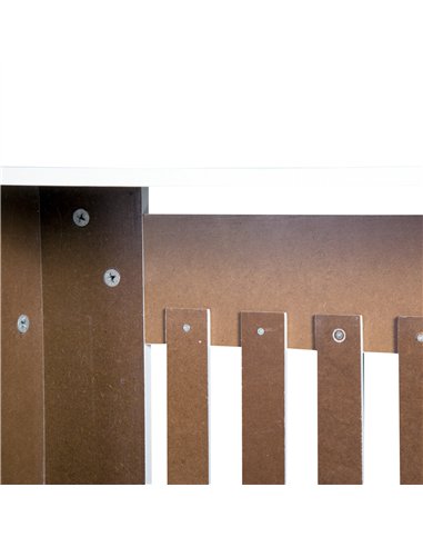 HOMCOM Slatted Radiator Cover Painted Cabinet MDF Lined Grill in White (78L x 19W x 81H cm)