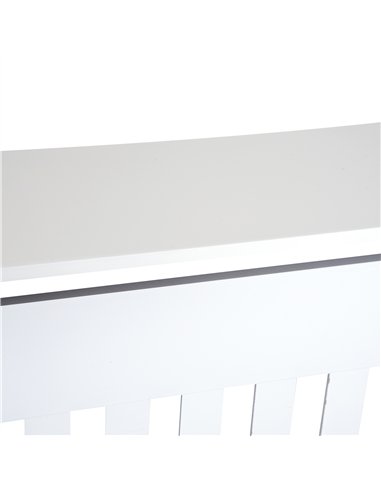 HOMCOM Slatted Radiator Cover Painted Cabinet MDF Lined Grill in White (78L x 19W x 81H cm)