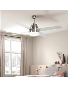 HOMCOM Ceiling Fan with LED Light, Flush Mount Ceiling Fan Lights with Reversible Blades, Remote, Silver and Black 2