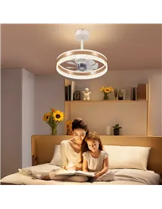 HOMCOM Ceiling Fan with LED Light and Remote - Gold Tone 2