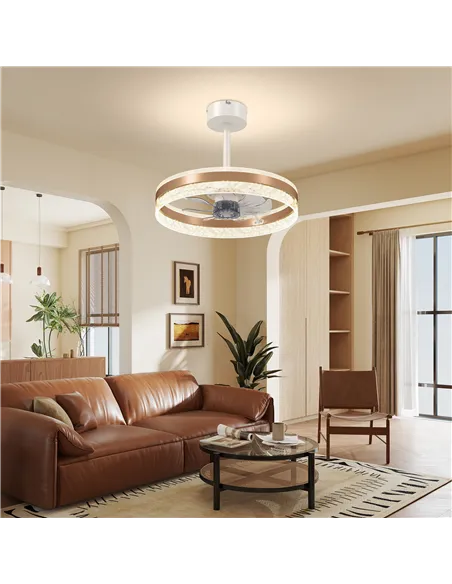 HOMCOM Ceiling Fan with LED Light and Remote - Gold Tone