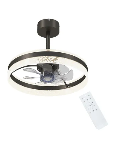 HOMCOM Ceiling Fan with LED Light and Remote - Black