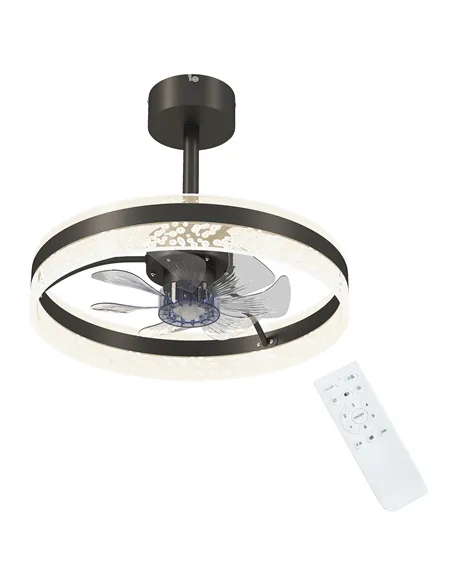 HOMCOM Ceiling Fan with LED Light and Remote - Black