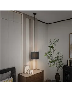 HOMCOM Linen Pendant Light, Bedside Ceiling Lamps with E27 Bulb, Modern Hanging Lights for Living Room, Bedroom, Kitchen, Hallwa 2