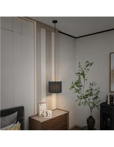 HOMCOM Linen Pendant Light, Bedside Ceiling Lamps with E27 Bulb, Modern Hanging Lights for Living Room, Bedroom, Kitchen, Hallwa