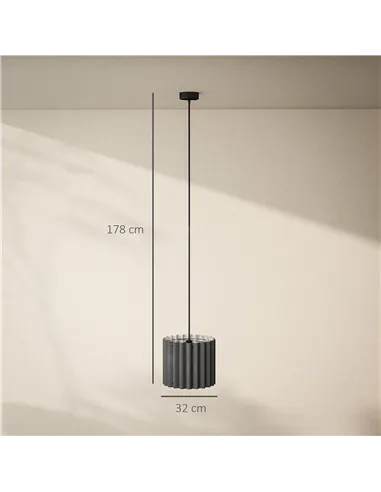 HOMCOM Linen Pendant Light, Bedside Ceiling Lamps with E27 Bulb, Modern Hanging Lights for Living Room, Bedroom, Kitchen, Hallwa