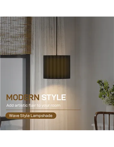 HOMCOM Linen Pendant Light, Bedside Ceiling Lamps with E27 Bulb, Modern Hanging Lights for Living Room, Bedroom, Kitchen, Hallwa