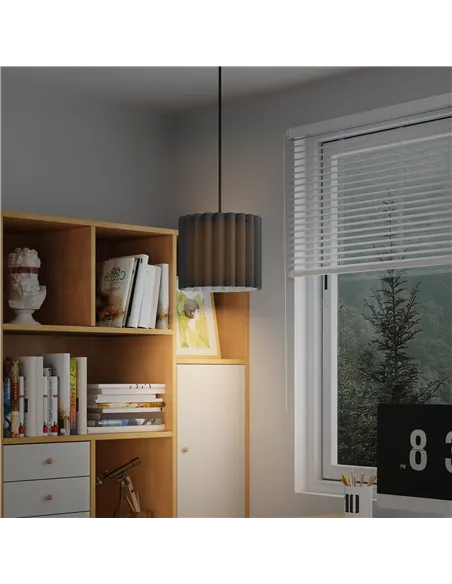 HOMCOM Linen Pendant Light, Bedside Ceiling Lamps with E27 Bulb, Modern Hanging Lights for Living Room, Bedroom, Kitchen, Hallwa