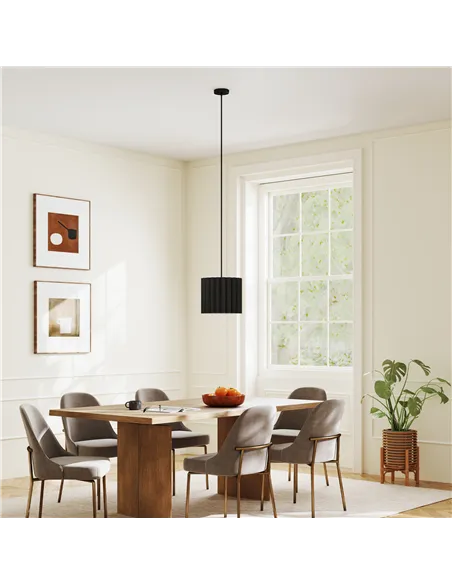 HOMCOM Linen Pendant Light, Bedside Ceiling Lamps with E27 Bulb, Modern Hanging Lights for Living Room, Bedroom, Kitchen, Hallwa