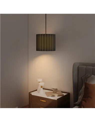 HOMCOM Linen Pendant Light, Bedside Ceiling Lamps with E27 Bulb, Modern Hanging Lights for Living Room, Bedroom, Kitchen, Hallwa