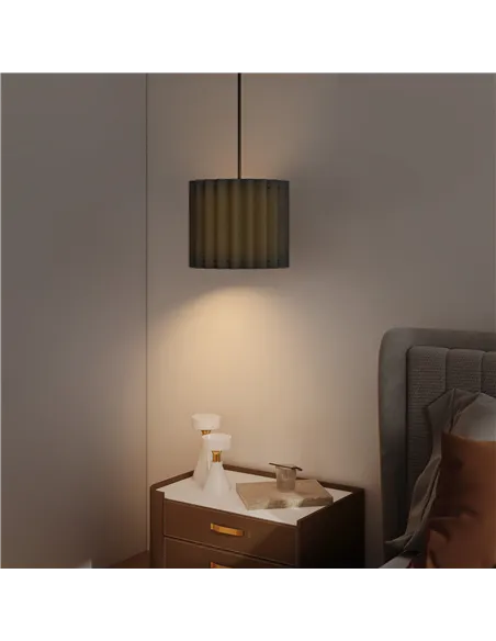 HOMCOM Linen Pendant Light, Bedside Ceiling Lamps with E27 Bulb, Modern Hanging Lights for Living Room, Bedroom, Kitchen, Hallwa