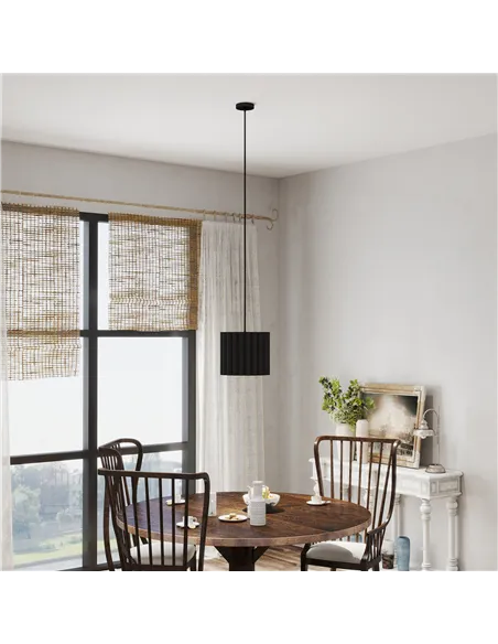 HOMCOM Linen Pendant Light, Bedside Ceiling Lamps with E27 Bulb, Modern Hanging Lights for Living Room, Bedroom, Kitchen, Hallwa