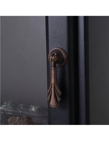 HOMCOM Tempered Glass Casing Electric Fireplace, Freestanding Electric Fire with Realistic Flame Effect, Log Burner with Overhea