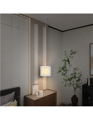 HOMCOM Linen Pendant Light, Bedside Ceiling Lamps with E27 Bulb, Modern Hanging Lights for Living Room, Bedroom, Kitchen, Hallwa