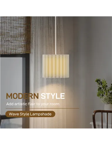 HOMCOM Linen Pendant Light, Bedside Ceiling Lamps with E27 Bulb, Modern Hanging Lights for Living Room, Bedroom, Kitchen, Hallwa