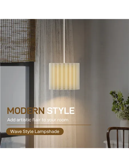 HOMCOM Linen Pendant Light, Bedside Ceiling Lamps with E27 Bulb, Modern Hanging Lights for Living Room, Bedroom, Kitchen, Hallwa