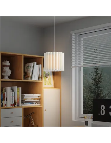 HOMCOM Linen Pendant Light, Bedside Ceiling Lamps with E27 Bulb, Modern Hanging Lights for Living Room, Bedroom, Kitchen, Hallwa