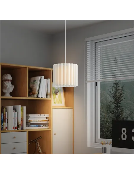 HOMCOM Linen Pendant Light, Bedside Ceiling Lamps with E27 Bulb, Modern Hanging Lights for Living Room, Bedroom, Kitchen, Hallwa