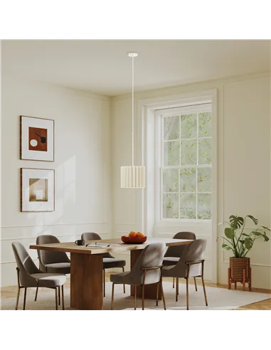 HOMCOM Linen Pendant Light, Bedside Ceiling Lamps with E27 Bulb, Modern Hanging Lights for Living Room, Bedroom, Kitchen, Hallwa