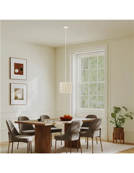 HOMCOM Linen Pendant Light, Bedside Ceiling Lamps with E27 Bulb, Modern Hanging Lights for Living Room, Bedroom, Kitchen, Hallwa