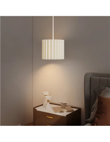 HOMCOM Linen Pendant Light, Bedside Ceiling Lamps with E27 Bulb, Modern Hanging Lights for Living Room, Bedroom, Kitchen, Hallwa