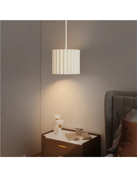 HOMCOM Linen Pendant Light, Bedside Ceiling Lamps with E27 Bulb, Modern Hanging Lights for Living Room, Bedroom, Kitchen, Hallwa