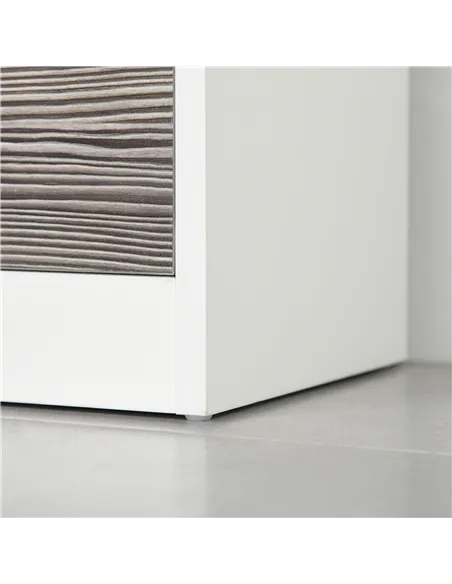 HOMCOM Shoe Storage Cabinet with Slide Out Drawer, 2 Flip Doors, Tempered Glass Top - Grey