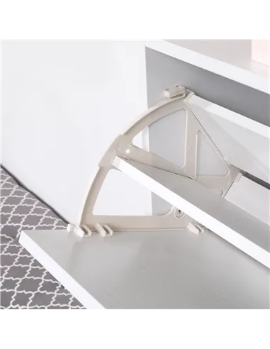 HOMCOM Narrow Shoe Cabinet with 3 Flip Doors, 14-18 Pairs Shoe Cupboard with Open Shelf for Slim Hallway and Entryway, 24 x 60 x