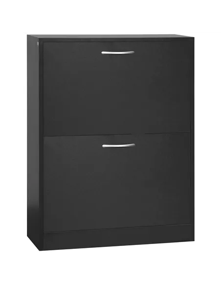 HOMCOM 2 Drawer Shoe Cabinet, Narrow Shoe Storage Cabinet with Flip Doors and Adjustable Shelves, Slim Shoe Cupboard for 12 Pair