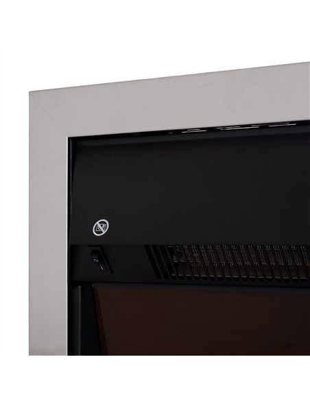 HOMCOM Contemporary Electric Fireplace Coal Burning Flame Effect Inset Fire Place Space Heater Glass View LED Lighting with Remo
