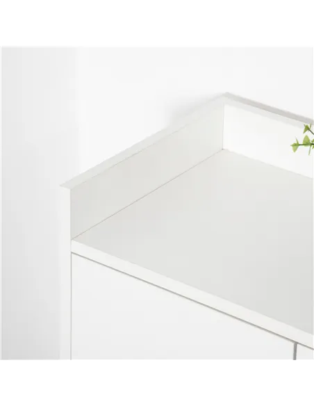 HOMCOM Modern Shoe Cabinet Storage Organizer with Doors and Shelves for Hallway & Entryway, 60L x 30W x 92Hcm, White