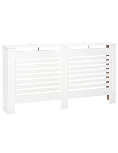 HOMCOM Radiator Cover, Modern MDF White Painted Cabinet with Horizontal Slats for Living Room, Bedroom, 172L x 19W x 81H cm