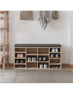 HOMCOM Multi-Storage Shoe Rack w/ 14 Compartments Cushion Moving Shelves Solid Frame Foot Pads Home Office Tidy Organisation Boo 2