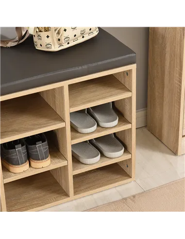 HOMCOM Multi-Storage Shoe Rack w/ 14 Compartments Cushion Moving Shelves Solid Frame Foot Pads Home Office Tidy Organisation Boo