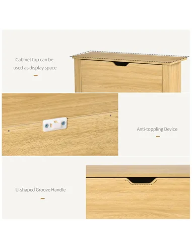 HOMCOM Narrow Shoe Cabinet, Space Saving Shoe Storage Cabinet with 2 Flip Drawers and Adjustable Shelves for 6-12 Pairs of Shoes