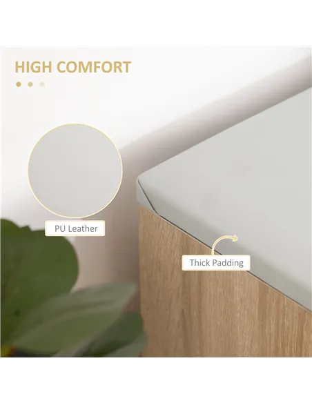 HOMCOM Shoes Cabinet Bench Hidden Storage Padded Seat Organiser Footwear Rack Hallway Oak Tone