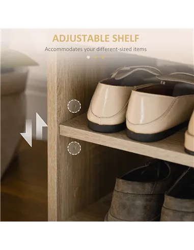 HOMCOM Shoes Cabinet Bench Hidden Storage Padded Seat Organiser Footwear Rack Hallway Oak Tone