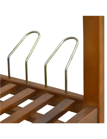 HOMCOM 3-Tier Shoe Rack, Acacia Wooden Shoe Storage Organiser with 2 Hangers, Holds up to 12 Pairs, for Entryway, Living Room, 7