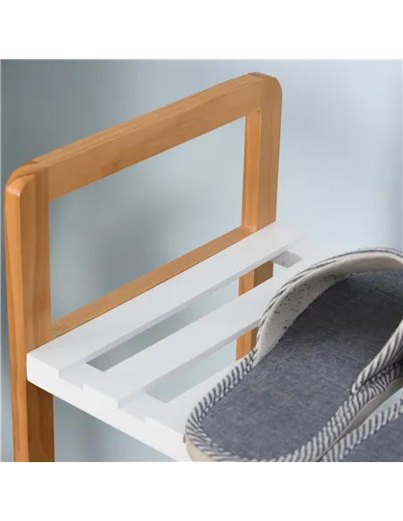 HOMCOM 4 Tier Shoe Racks Storage Stand Shelf Organizer Wood Frame 78 x 68 x 26 cm Hallway Furniture