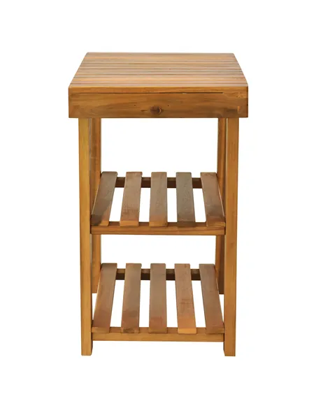 HOMCOM Acacia Wood Shoe Bench,  3-Tier Shoe Storage Rack, Hallway Organizer Shelf, for Entryway, Living Room, Bedroom, 50 x 28 x