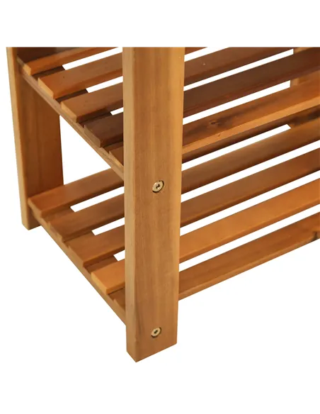 HOMCOM Acacia Wood Shoe Bench,  3-Tier Shoe Storage Rack, Hallway Organizer Shelf, for Entryway, Living Room, Bedroom, 50 x 28 x