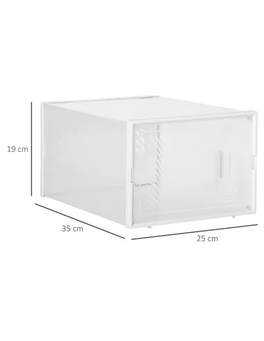HOMCOM 18PCS Clear Shoe Box, Plastic Stackable Shoe Storage Box for UK/EU Size up to 8.5/43 with Magnetic Door for Women/Men, 25