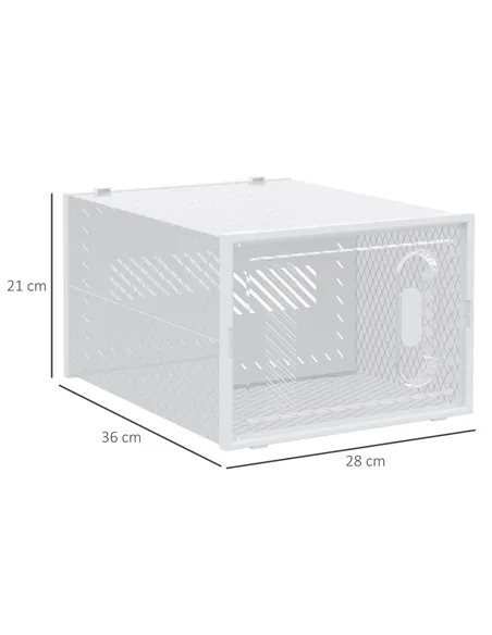 HOMCOM 18PCS Clear Shoe Box, Plastic Stackable Shoe Storage Box for UK/EU Size up to 12/46 with Magnetic Door for Women/Men, 28 