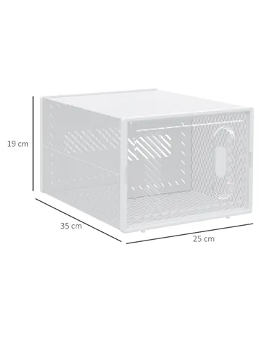 HOMCOM 8PCS Clear Shoe Box, Plastic Stackable Shoe Storage Box for UK/EU Size up to 8.5/43 with Magnetic Door for Women/Men, 25 