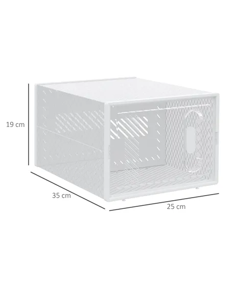 HOMCOM 8PCS Clear Shoe Box, Plastic Stackable Shoe Storage Box for UK/EU Size up to 8.5/43 with Magnetic Door for Women/Men, 25 