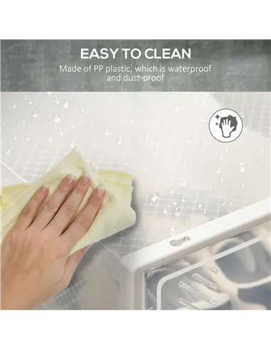 HOMCOM 8PCS Clear Shoe Box, Plastic Stackable Shoe Storage Box for UK/EU Size up to 8.5/43 with Magnetic Door for Women/Men, 25 