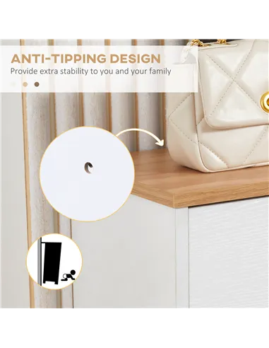 HOMCOM Narrow Shoe Cabinet, Slim Shoe Storage Cabinet with 3 Flip Drawers and Adjustable Shelves, 12 Pair of Shoes Organizer for