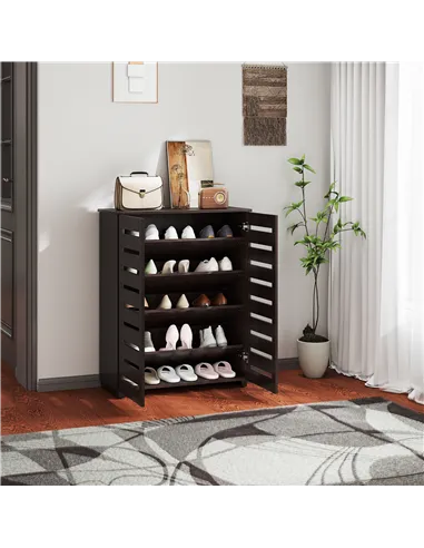 HOMCOM 15 Shoe Storage Cabinet - Wood-Effect