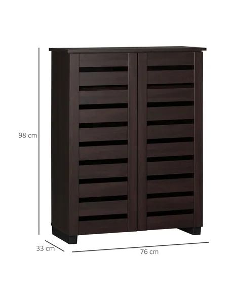 HOMCOM 15 Shoe Storage Cabinet - Wood-Effect